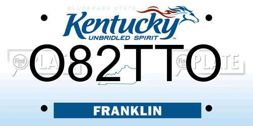 O82TTO Kentucky License Plate