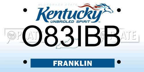 O83IBB Kentucky License Plate