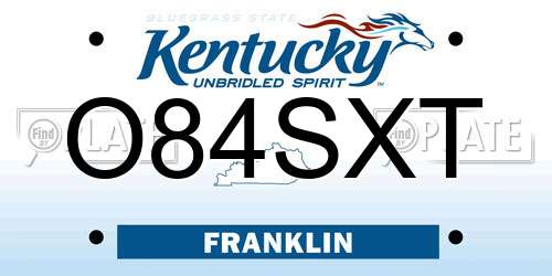 O84SXT Kentucky License Plate