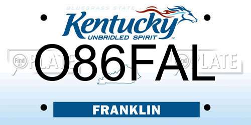 O86FAL Kentucky License Plate