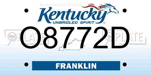 O8772D Kentucky License Plate