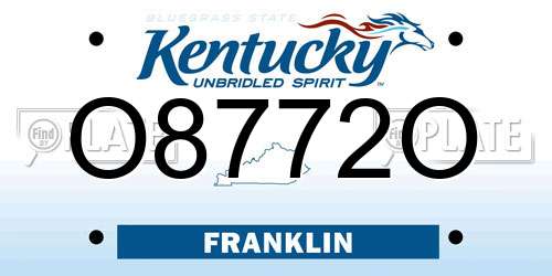 O8772O Kentucky License Plate