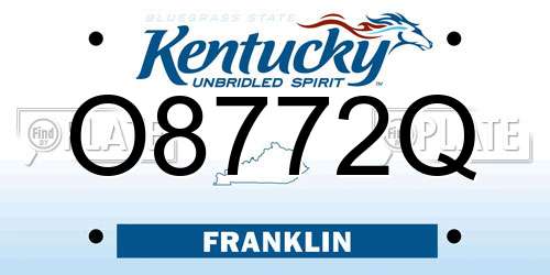 O8772Q Kentucky License Plate