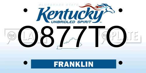 O877TO Kentucky License Plate