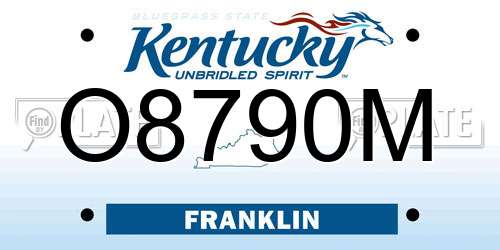 O8790M Kentucky License Plate
