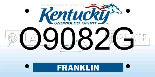 O9082G Kentucky License Plate