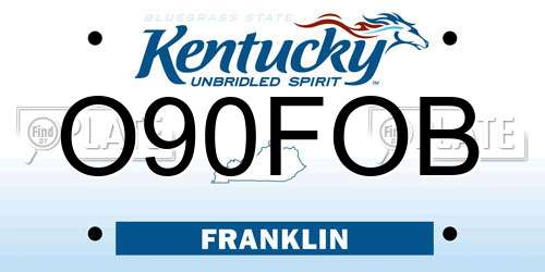 O90FOB Kentucky License Plate