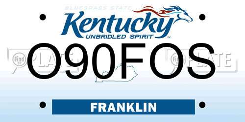O90FOS Kentucky License Plate