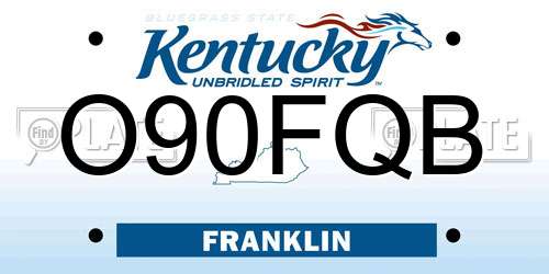 O90FQB Kentucky License Plate