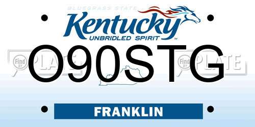 O90STG Kentucky License Plate