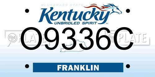 O9336C Kentucky License Plate