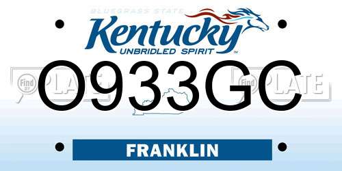 O933GC Kentucky License Plate