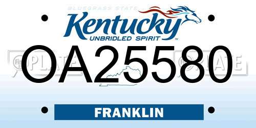 OA25580 Kentucky License Plate