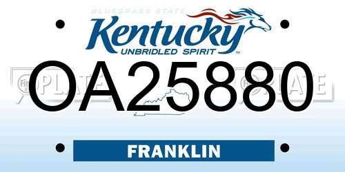 OA25880 Kentucky License Plate