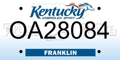 OA28084 Kentucky License Plate