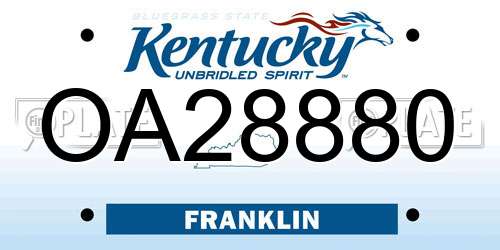 OA28880 Kentucky License Plate