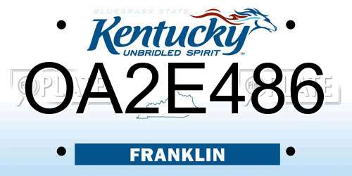 OA2E486 Kentucky License Plate