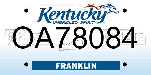 OA78084 Kentucky License Plate