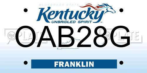 OAB28G Kentucky License Plate