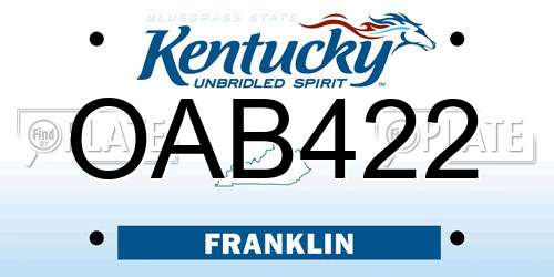 OAB422 Kentucky License Plate