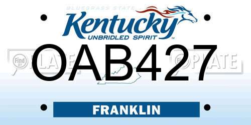OAB427 Kentucky License Plate
