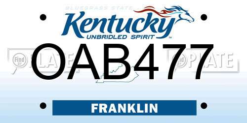 OAB477 Kentucky License Plate