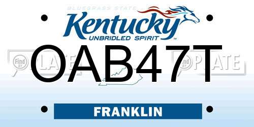 OAB47T Kentucky License Plate