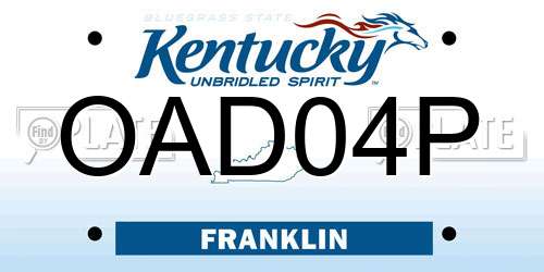 OAD04P Kentucky License Plate