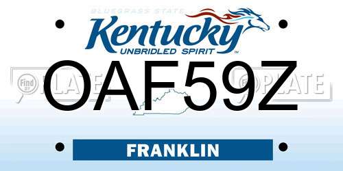 OAF59Z Kentucky License Plate