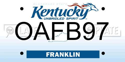 OAFB97 Kentucky License Plate