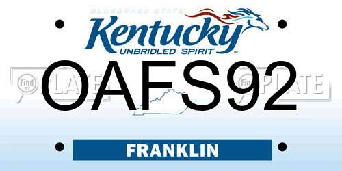 OAFS92 Kentucky License Plate