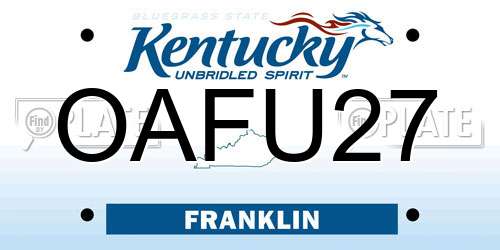 OAFU27 Kentucky License Plate