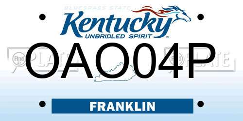 OAO04P Kentucky License Plate