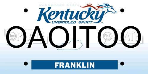 OAOITOO Kentucky License Plate