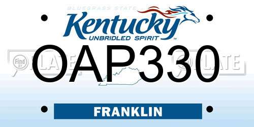 OAP330 Kentucky License Plate