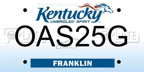 OAS25G Kentucky License Plate