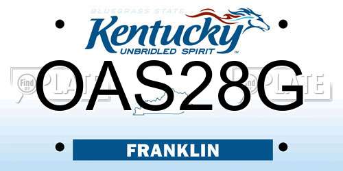 OAS28G Kentucky License Plate