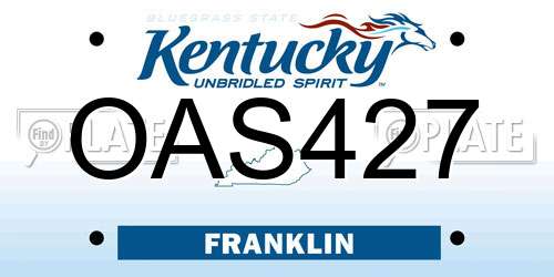 OAS427 Kentucky License Plate