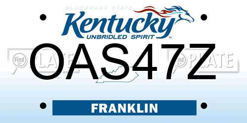 OAS47Z Kentucky License Plate