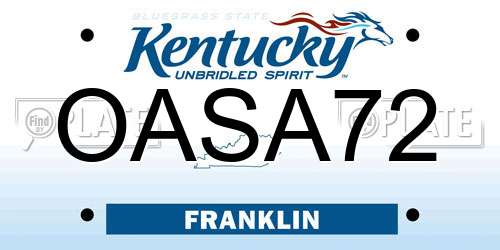 OASA72 Kentucky License Plate