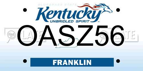 OASZ56 Kentucky License Plate