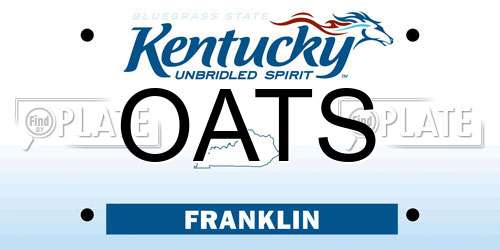 OATS Kentucky License Plate
