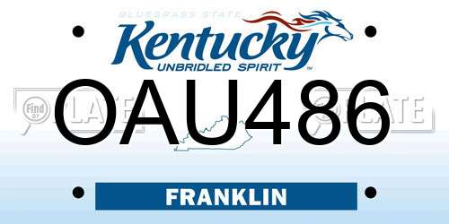 OAU486 Kentucky License Plate