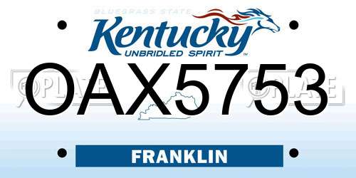 OAX5753 Kentucky License Plate