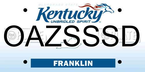 OAZSSSD Kentucky License Plate