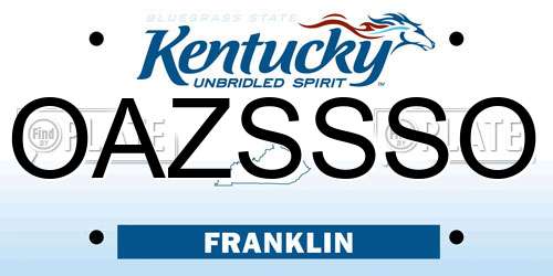 OAZSSSO Kentucky License Plate