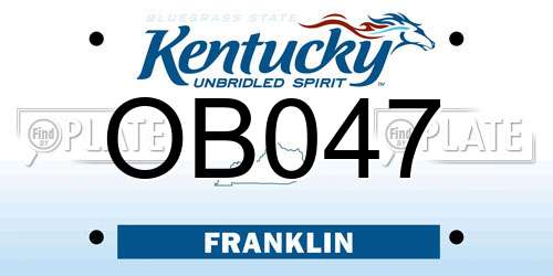 OB047 Kentucky License Plate