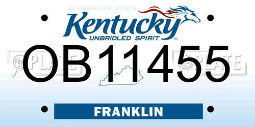 OB11455 Kentucky License Plate