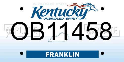 OB11458 Kentucky License Plate