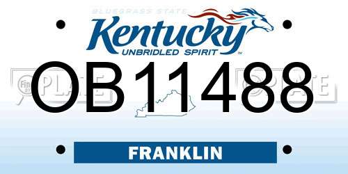 OB11488 Kentucky License Plate
